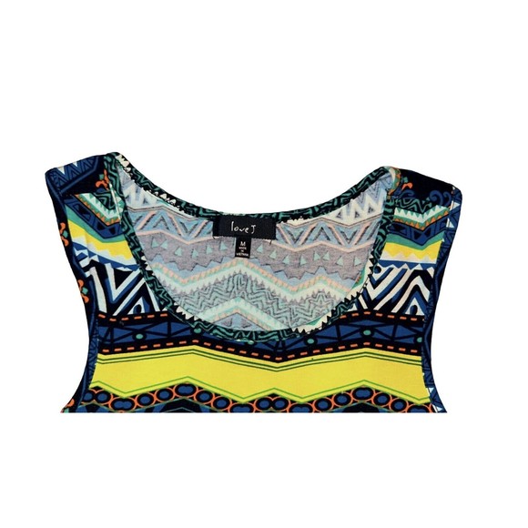 Love J Women's Body Con Dress Size M Aztec Pattern Stretch Tank Multicolor - Picture 3 of 6